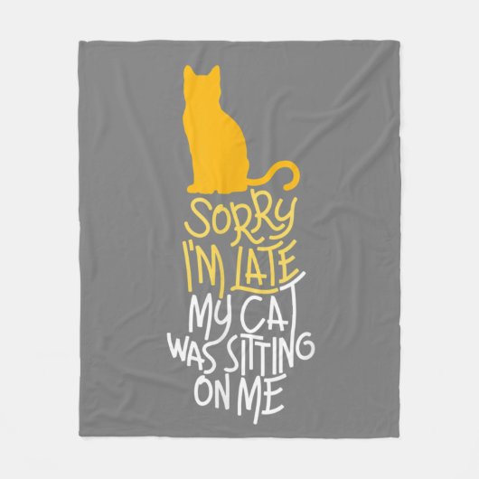 私は猫を座らせるのが遅くなってごめんなさい フリースブランケット (正面)