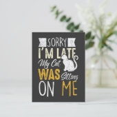 私は猫を座らせるのが遅くなってごめんなさい ポストカード (スタンド正面)