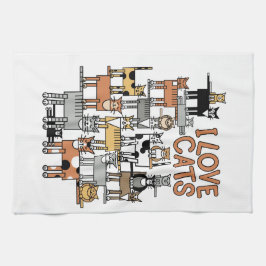 私は猫を愛します キッチンタオル