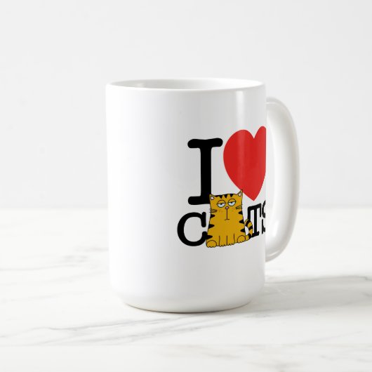 私は猫を愛します コーヒーマグカップ (正面右)
