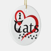 私は猫を愛します セラミックオーナメント (右)