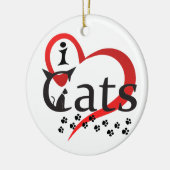 私は猫を愛します セラミックオーナメント (左)