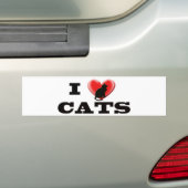 私は猫を愛します バンパーステッカー (車上)