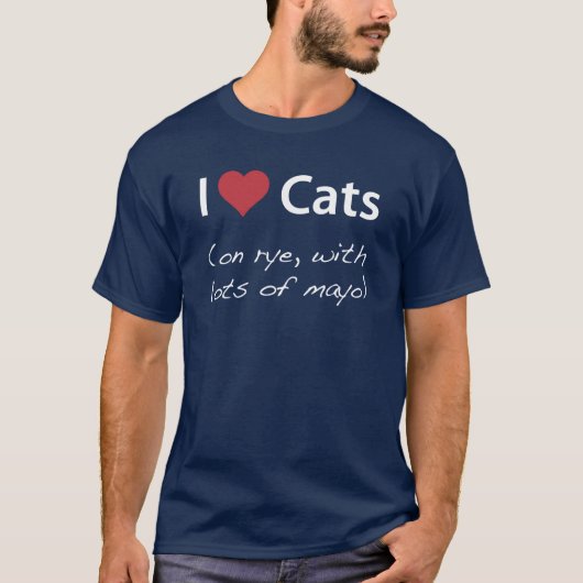 私は猫を愛します(メーヨーの多くを持つライムギで、) Tシャツ (正面)