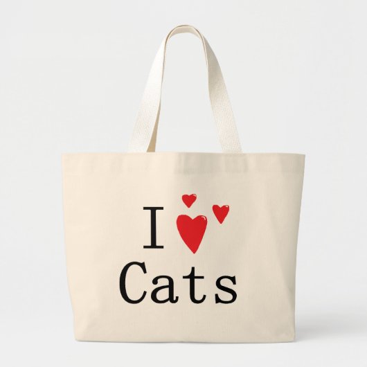 私は猫を愛します ラージトートバッグ (正面)