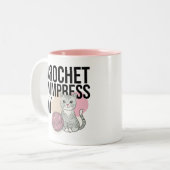 私は猫を感動させるために編み針 ツートーンマグカップ (正面左)