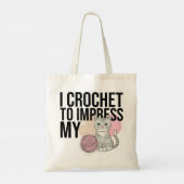 私は猫を感動させるために編み針 トートバッグ (裏面)