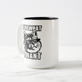 私は猫を扱いたいと思うおもしろい ツートーンマグカップ (正面左)