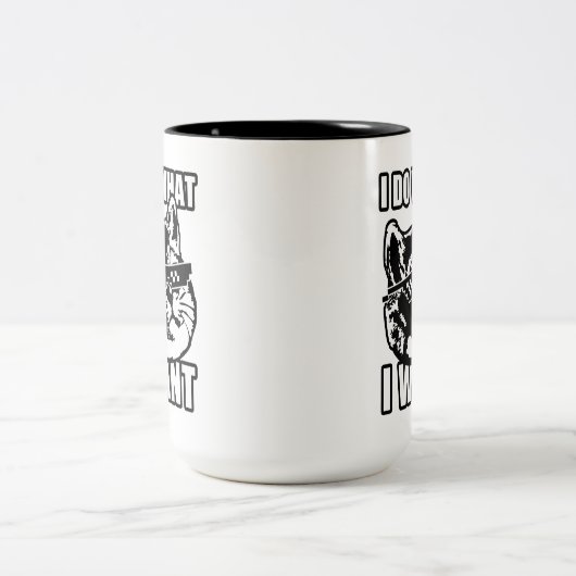 私は猫を扱いたいと思うおもしろい ツートーンマグカップ (中央)