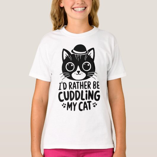 私は猫を抱き締めたほうがいい Tシャツ (正面)