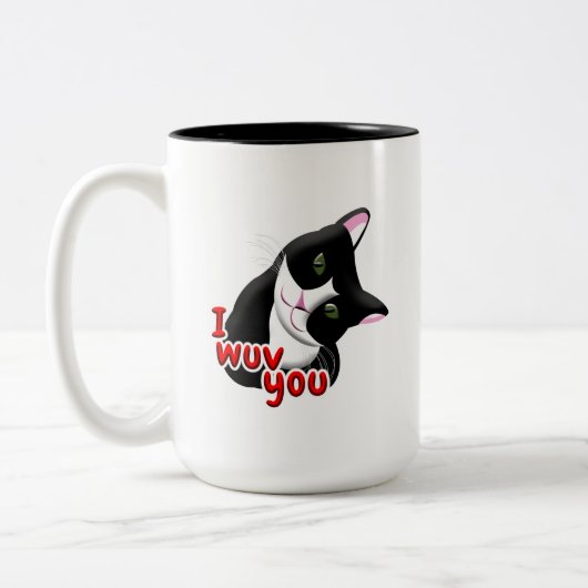 私は猫を欲しい ツートーンマグカップ (左)