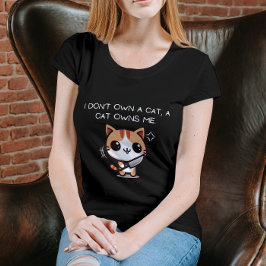 私は猫を飼っているのではなく、猫に飼われている Tシャツ