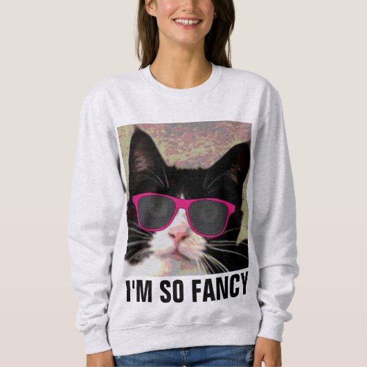 私は猫ファンシーTシャツだ スウェットシャツ (正面)