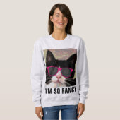 私は猫ファンシーTシャツだ スウェットシャツ (正面フル)