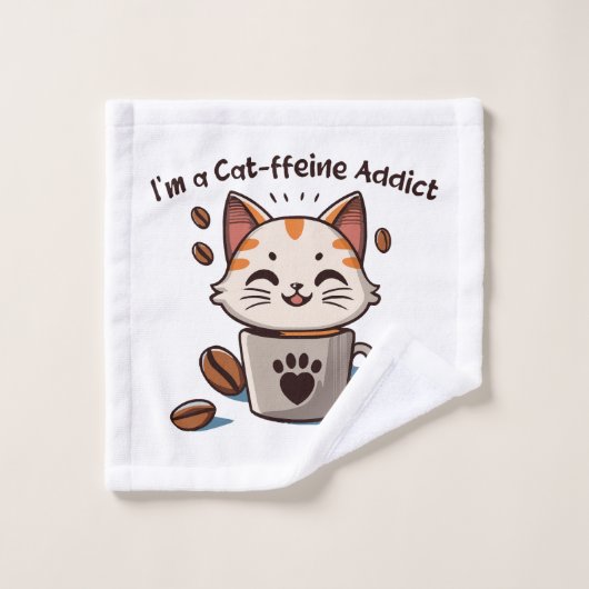 私は猫フェイン中毒 ウォッシュタオル (ウォッシュタオル)