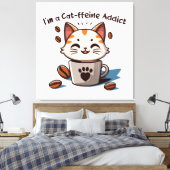 私は猫フェイン中毒 キャンバスプリント (インサイチュ (寝室))