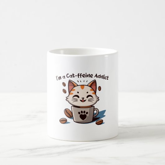 私は猫フェイン中毒 コーヒーマグカップ (中央)