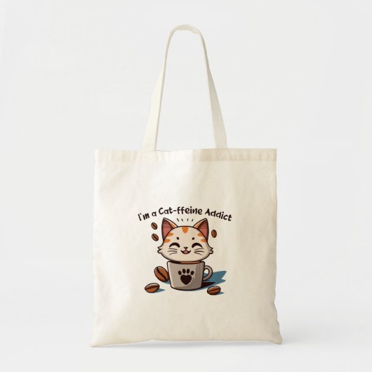 私は猫フェイン中毒 トートバッグ (正面)