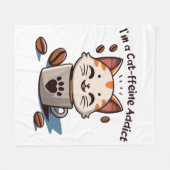 私は猫フェイン中毒 フリースブランケット (正面(横))