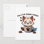 私は猫フェイン中毒 ポストカード (正面/裏面)