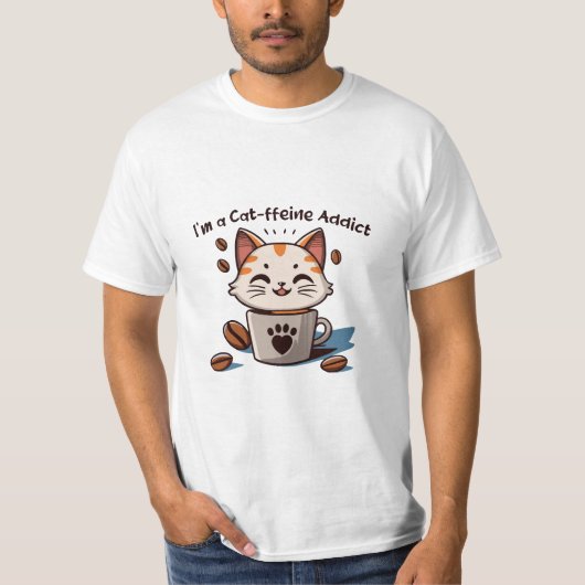 私は猫フェイン中毒 Tシャツ (正面)