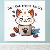 私は猫中毒だ キャンバスプリント (インサイチュ (ウッドフロア))