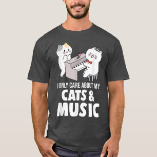 私は猫気にや音楽の音楽の聞こと Tシャツ