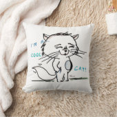 私は猫漫画クールスケッチだ クッション (ブランケット)