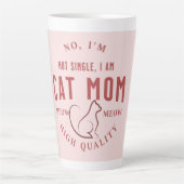 私は猫独身の母ではない高品質 カフェラテマグ (正面)