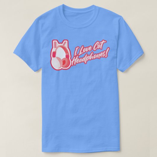 私は猫耳ヘッドフォンピンクが大好き Tシャツ (デザイン正面)