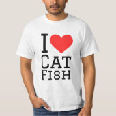 私は猫魚が大好きだ Tシャツ (正面)