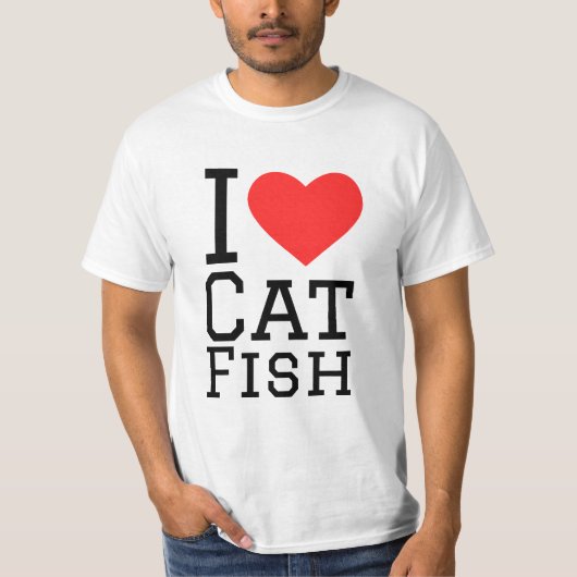 私は猫魚が大好きだ Tシャツ (正面)