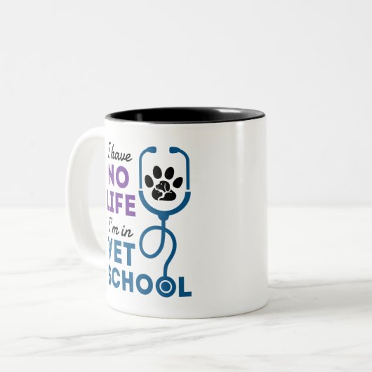 私は獣医の獣医に住んでいる人生がない ツートーンマグカップ (正面左)