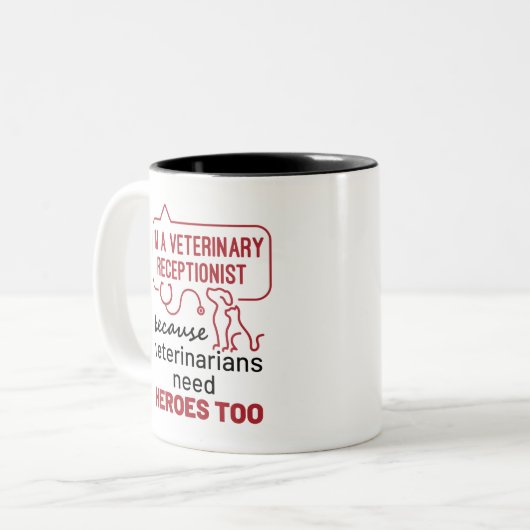 私は獣医レセプショニストだからヒーロー引用文 ツートーンマグカップ (正面左)