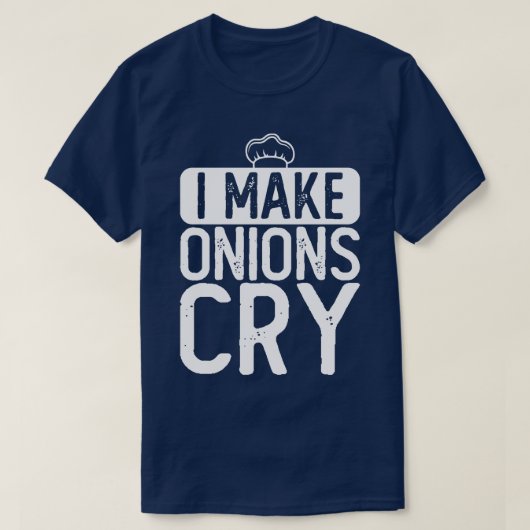 私は玉ねぎ泣きシェフを作る Tシャツ (デザイン正面)