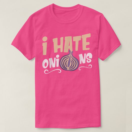 私は玉ねぎ野菜料理食品が嫌い Tシャツ (デザイン正面)