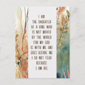 私は王の娘です キリスト教の名言 ポストカード (正面)