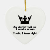 私は王冠を必要とします セラミックオーナメント (正面)