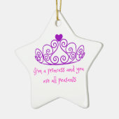 私は王女-おもしろいでガーリーなプロダクトです セラミックオーナメント (左)