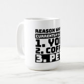 私は現在生きているヨガ、コーヒー、ペットおもしろい コーヒーマグカップ (正面左)