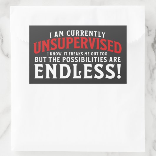 私は現在監修されていない 長方形シール (バッグ)