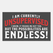 私は現在監修されていない 長方形シール (正面)