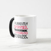 私は現在監督されていない – 皮肉おもしろいギフト モーフィングマグカップ (正面左)