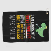 私は現在監督を受けていないが、恐竜を知っている ゴルフタオル (横)