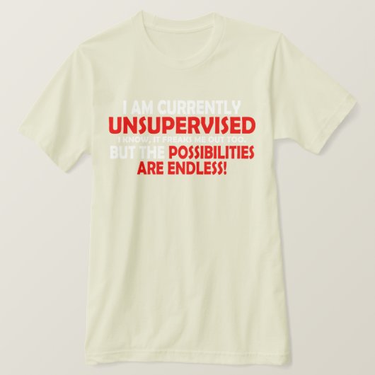 私は現在監督下に置かれていない。可能性だ! Tシャツ (デザイン正面)