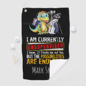 私は現在、監視されていない私はそれを恐竜のおもしろいを知っている ゴルフタオル (インサイチュ)