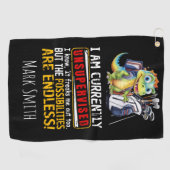 私は現在、監視されていない私はそれを恐竜のおもしろいを知っている ゴルフタオル (横)