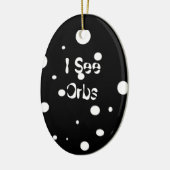 私は球体楕円形のオーナメントを見ます セラミックオーナメント (左)