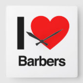 私は理容師を愛します スクエア壁時計 (正面)