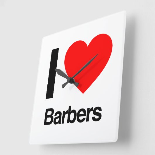 私は理容師を愛します スクエア壁時計 (傾斜)